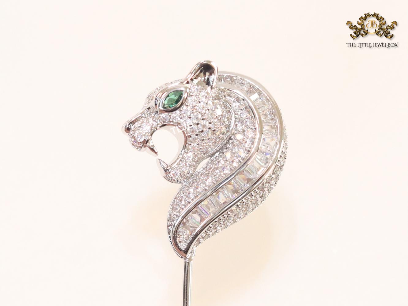 Platinum panther brooch