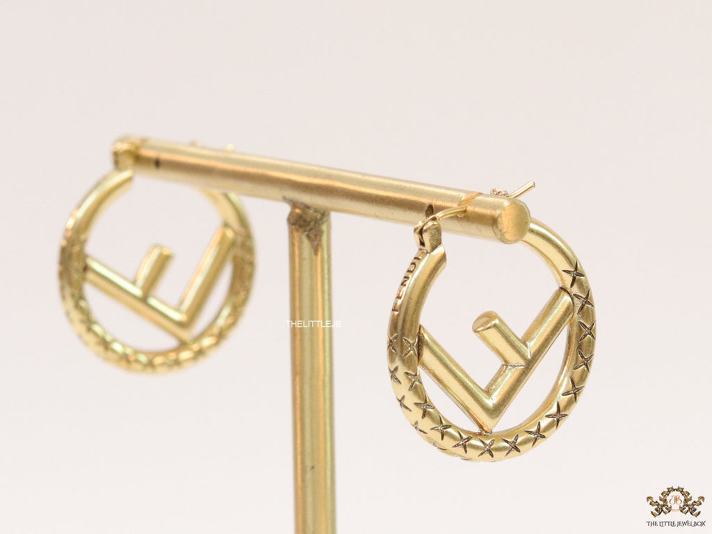 Designer golden hoops with alphabet motif