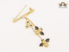 Gold bee hangings brooch