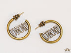 Open golden hoops with cz alphabets