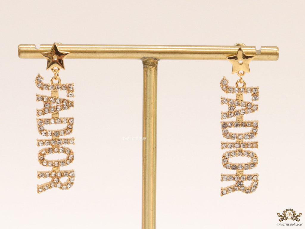 Gold plated cz alphabet dangles