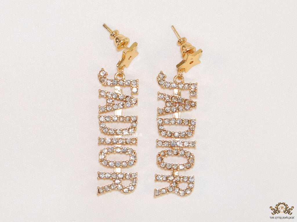 Gold plated cz alphabet dangles