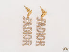 Gold plated cz alphabet dangles