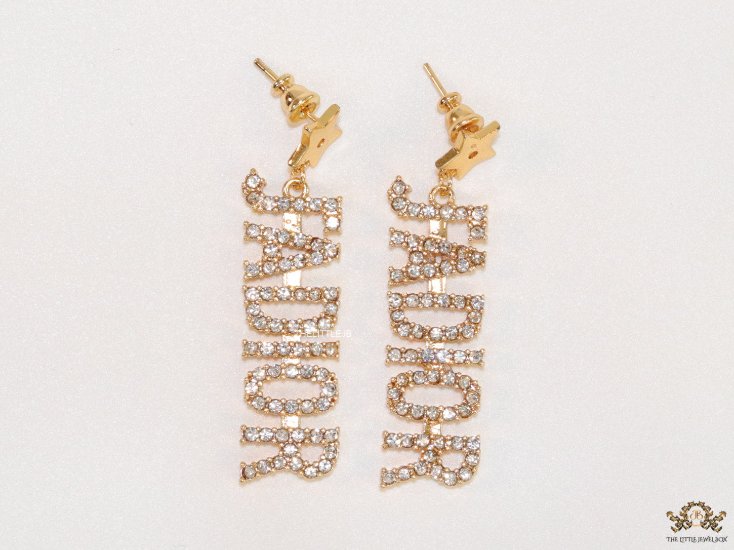 Gold plated cz alphabet dangles