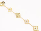 Cz and gold clover bracelet