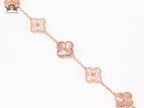 Cz and rose gold clover bracelet