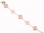 Cz and rose gold clover bracelet
