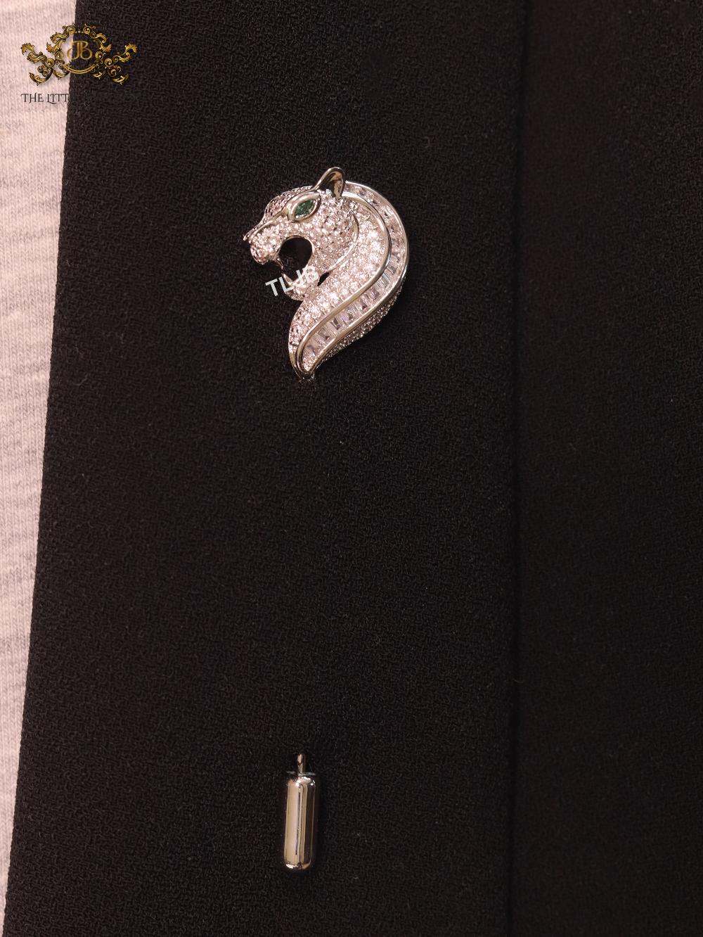 Platinum panther brooch