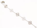 Cz and Silver plated clover bracelet