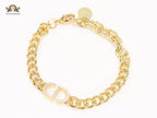 Alphabet CD cz link chain bracelet