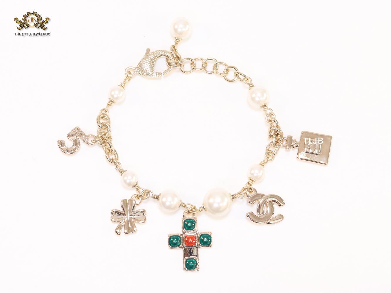 Pale Gold charms double c bracelet