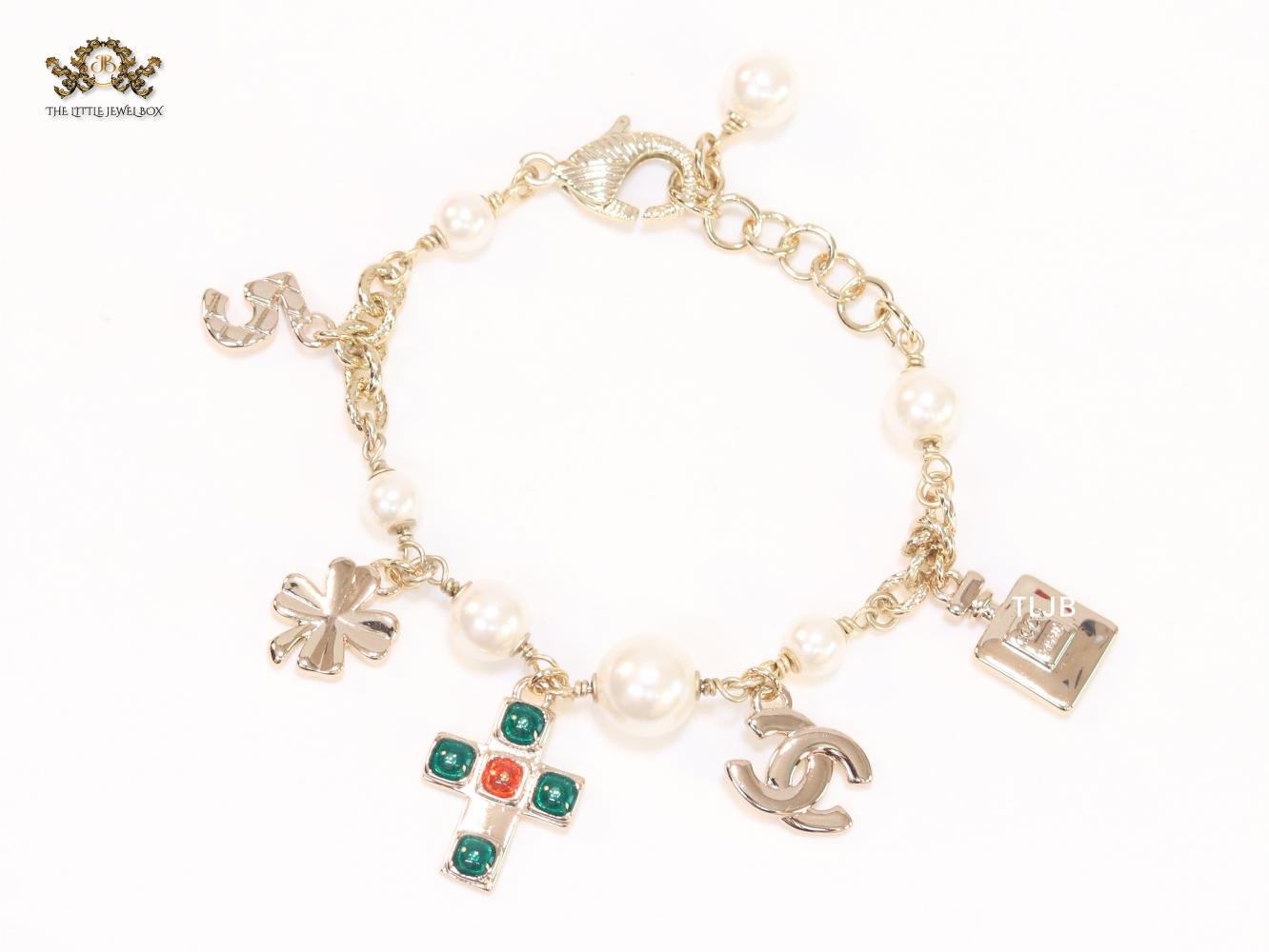 Pale Gold charms double c bracelet