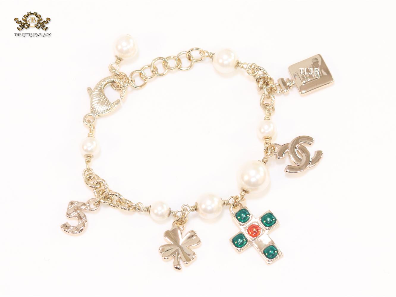 Pale Gold charms double c bracelet