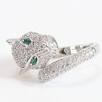 Platinum panther wrap ring