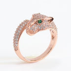 Rose gold panther wrap ring