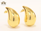 Teardrop gold studs - Large 42mm