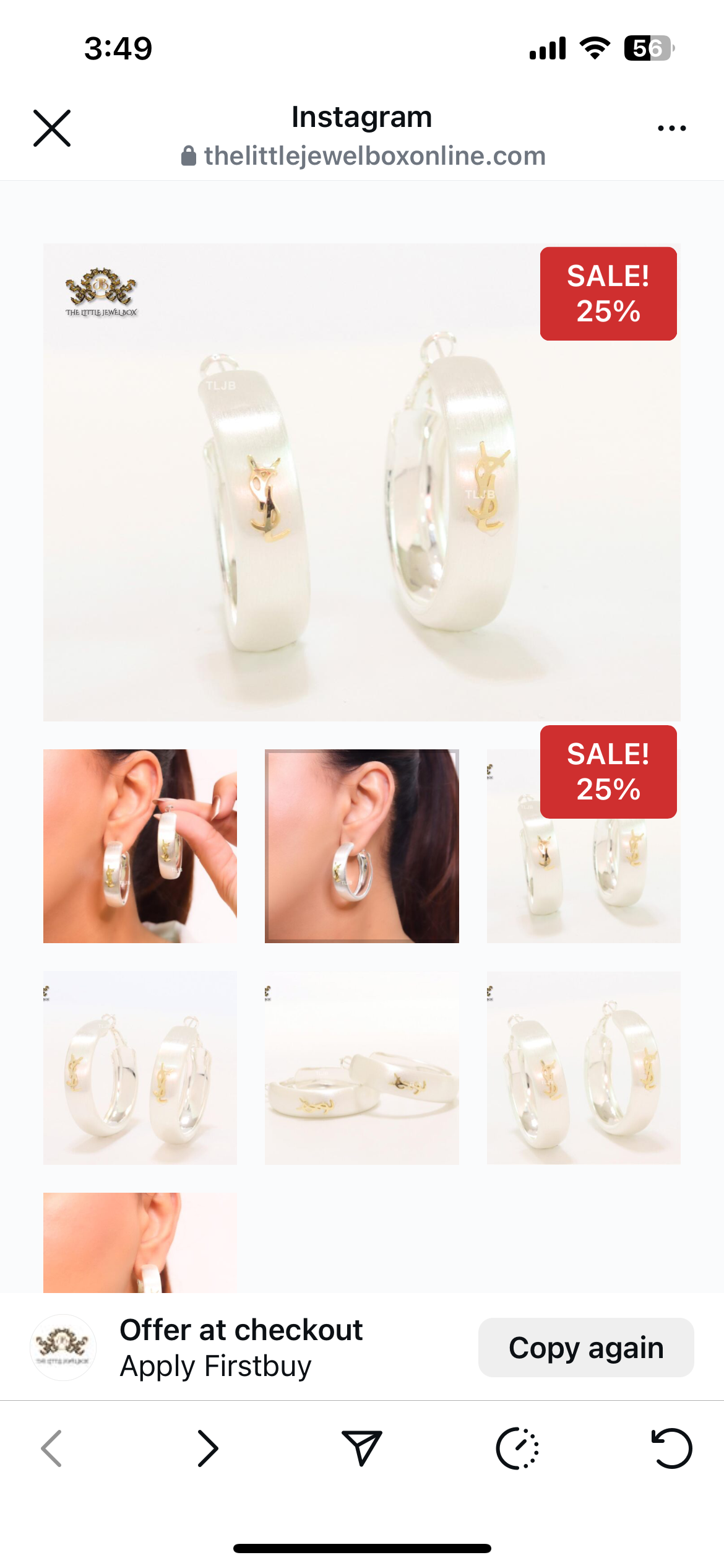 Open V Oval Hoops in Gold 32 mm