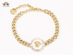 White medusa link chain bracelet