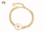 White medusa link chain bracelet