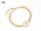 White medusa link chain bracelet