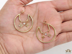 Designer golden hoops with various charms