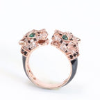 Two face panther rose gold  ring