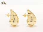 Teardrop gold swirl studs - Medium 30mm