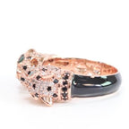 Two face panther rose gold  ring