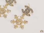 Twin C motif fancy cz earrings