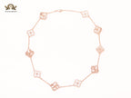 Rose gold clover and cz sleek chain