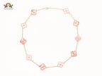 Rose gold clover and cz sleek chain