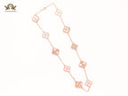 Rose gold clover and cz sleek chain