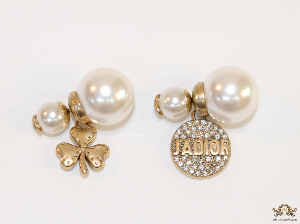 Pearl bomber earrings with fancy hangings