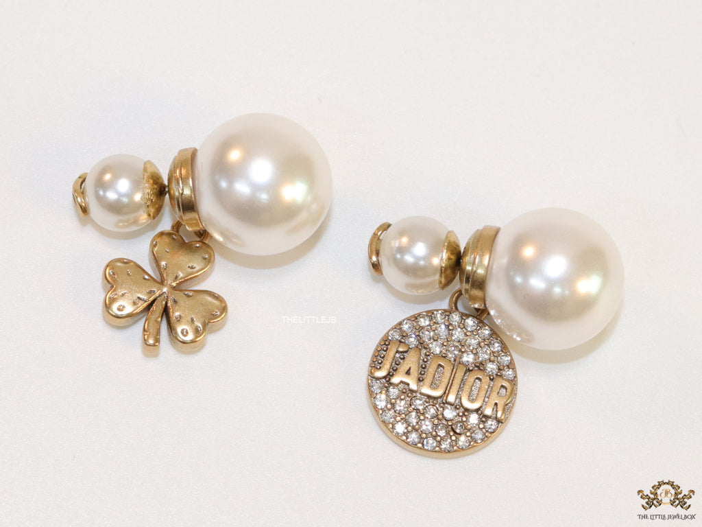 Pearl bomber earrings with fancy hangings