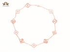 Rose gold clover and cz sleek chain