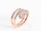 3 layer rose gold snake wrap ring