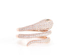 3 layer rose gold snake wrap ring