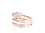 3 layer rose gold snake wrap ring