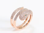 3 layer rose gold snake wrap ring