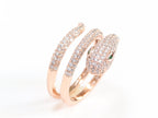 3 layer rose gold snake wrap ring