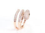 3 layer rose gold snake wrap ring