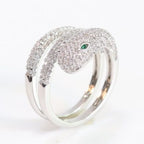 3 layer platinum panther wrap ring