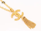 Double C tassel gold sleek chain