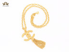 Double C tassel gold sleek chain