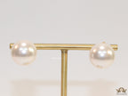 20mm round white pearl stud earrings
