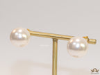 20mm round white pearl stud earrings