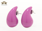 Teardrop purple enamel studs