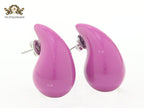 Teardrop purple enamel studs