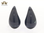 Teardrop black enamel studs
