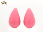 Teardrop pink enamel studs